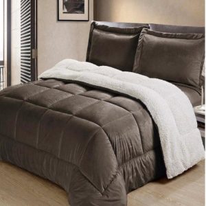 Edredón Térmico Acolchado Doble Faz Cafe